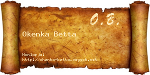 Okenka Betta névjegykártya
